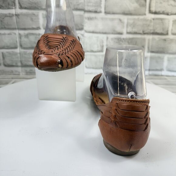 Macarena Collection Huarache Women's 25- 8 US Genuine Leather Tan Slip On Sandal - Picture 5 of 11